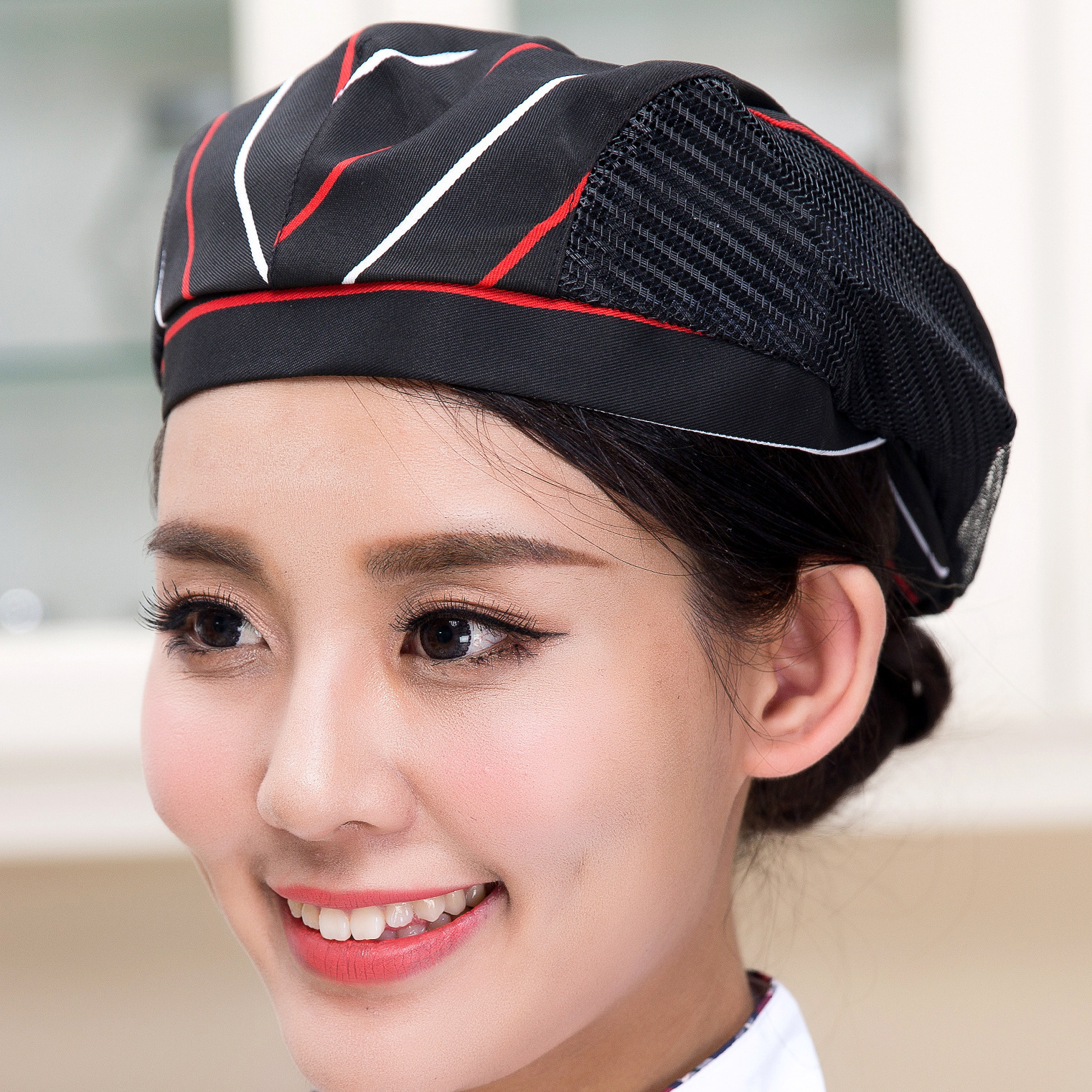 Waiter Work Hat Advance Hats Cloth Cap Beret Fast Food Hat Female Chef Cap Hotel Restaurant Breathable Belt