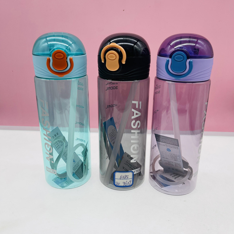 Baijia Xin Red Cup Plastic Cup 650ml Portable Cup with Straw Student Water Cup Sports Bottle Wholesale