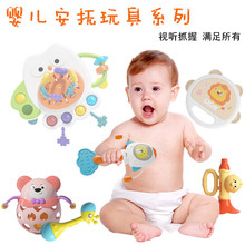 新品婴儿可啃食牙胶安抚拨浪鼓益智宝宝早教玩具手拍鼓新生儿摇铃