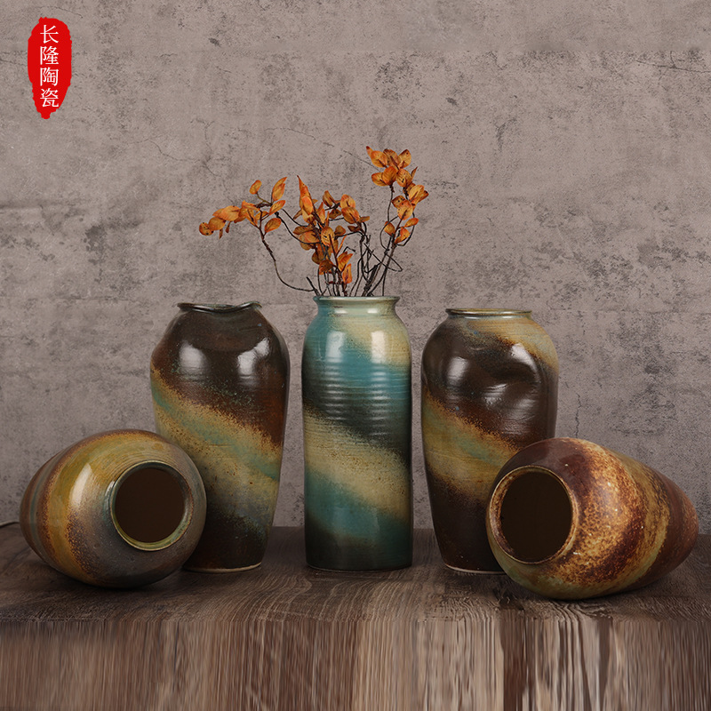 Ceramic Flower Bottle Silent Style Vase Living Room Desktop Ceramic Flower Bottle Decoration Crafts Home Ceramic Flower Vase