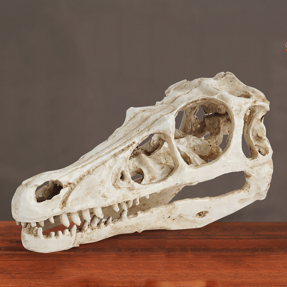 鸭嘴龙头骨树脂工艺品骷髅头个性摆件恐龙骨架外贸供货万圣节装饰