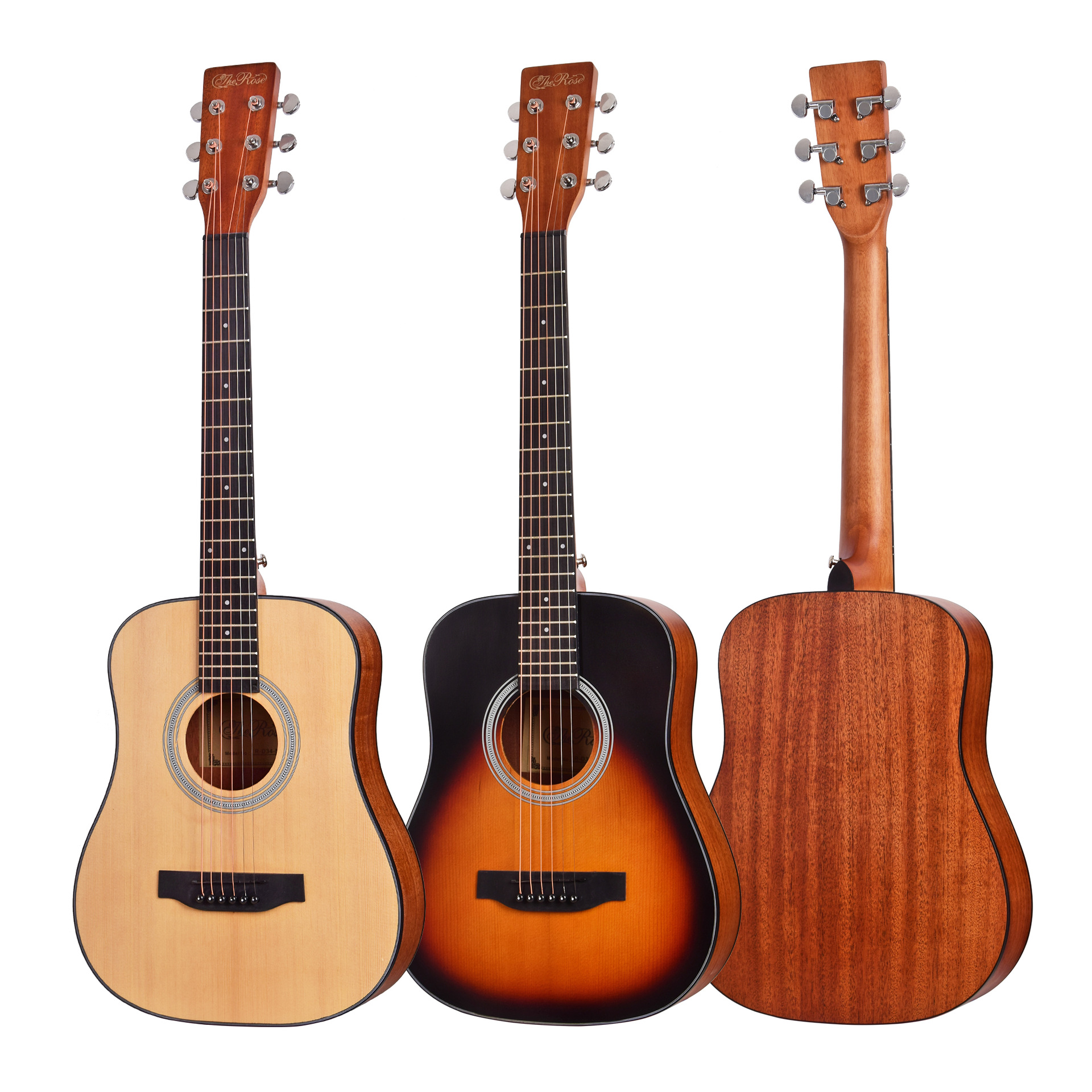新款上市 34寸单板民谣吉他guitar 哑光云杉桃花芯木吉他儿童入门