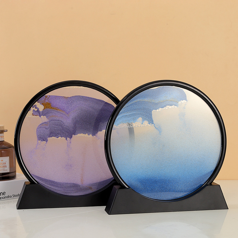 新款3d动景流沙画摆件 创意沙漏山水画工艺品 卧室客厅装饰品批发