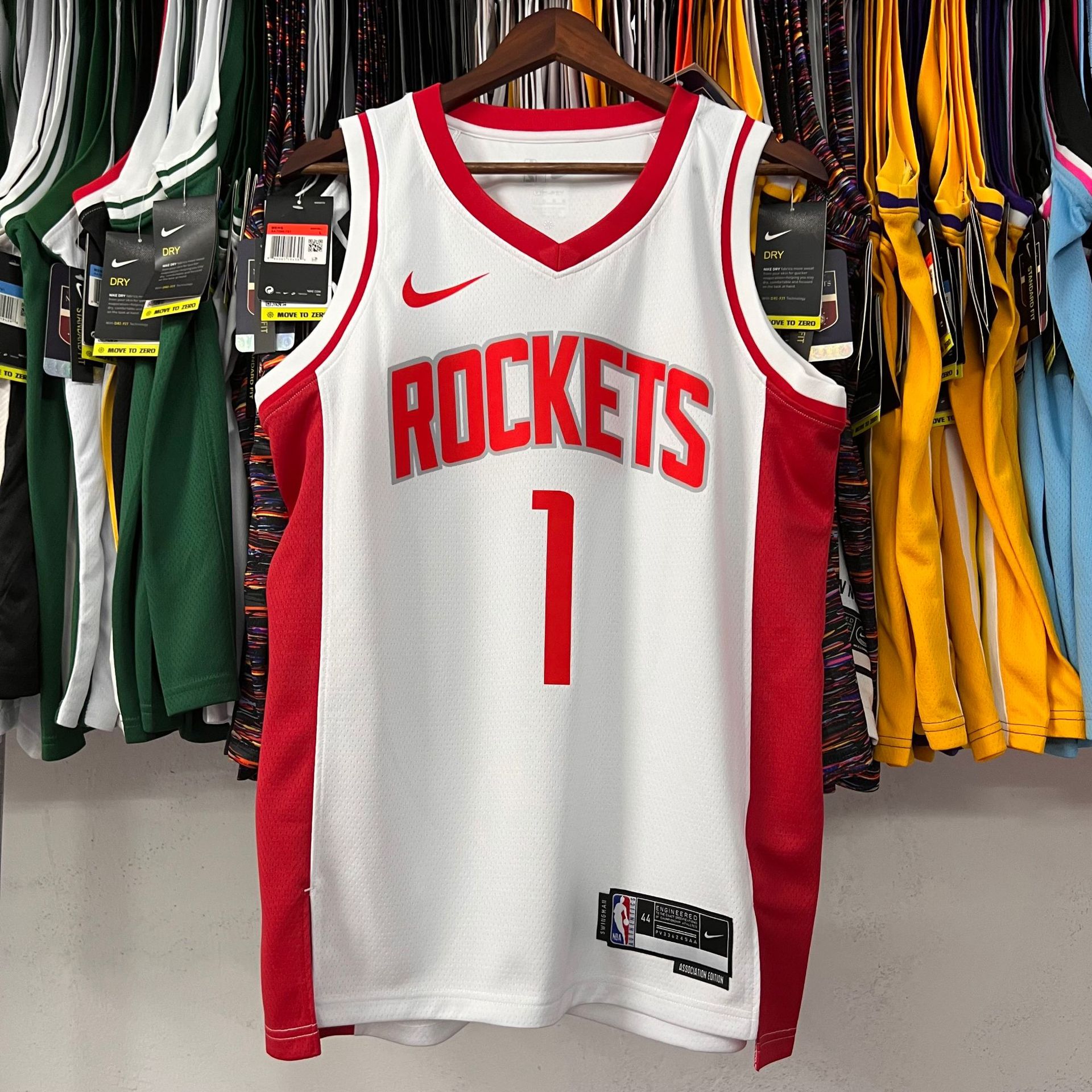 23赛季火箭队主场11号 姚明13号哈登1号麦迪0号维斯布鲁克nba球衣