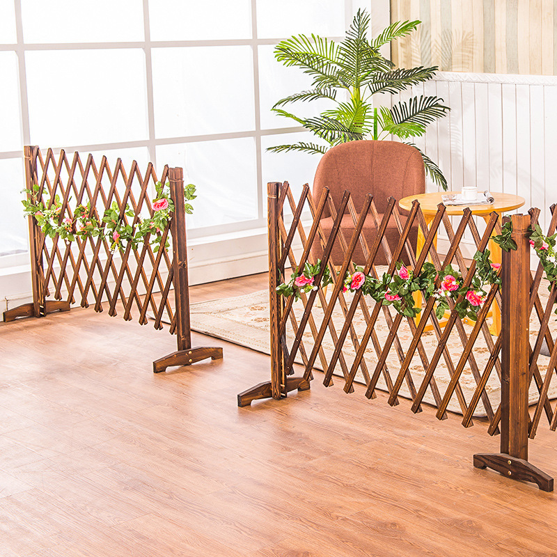 加厚加粗花架栅栏木制中式隔断篱笆门护栏小院屏风门木折叠隔离