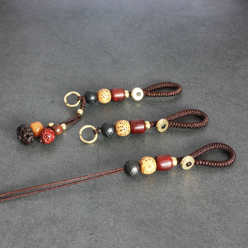 Dorje Knot Keychain Semi-Finished Products Xingyue Bodhi Copper Ring Pendant Hand-Knitted Rope Keychain Bag Small Pendant Separable Mold