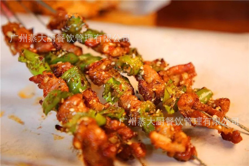 青椒排骨大串20串烧烤摊烤串食材铁板油炸小吃网红串大串烧烤串