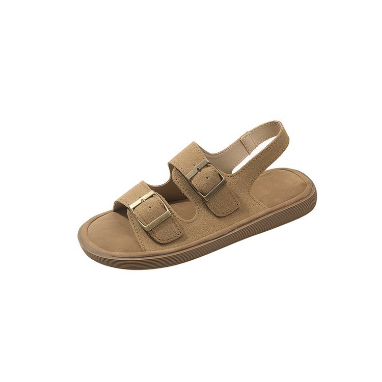 Women's Thick-Soled Boken Sandals for Summer 2024 New Beach Retro Belt Buckle Soft-Soled Boken Sandals for Women