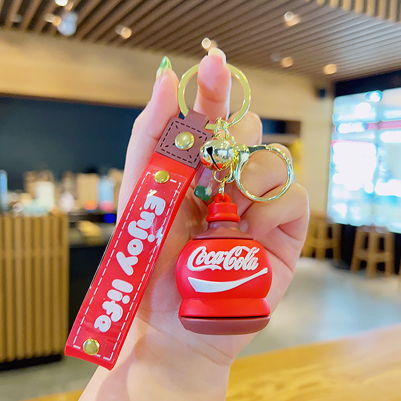 Pepsi Beverage Bottle Creative Keychain Car Key Chain Hanging Ornaments Couple Pendant Schoolbag Small Jewelry Wholesale