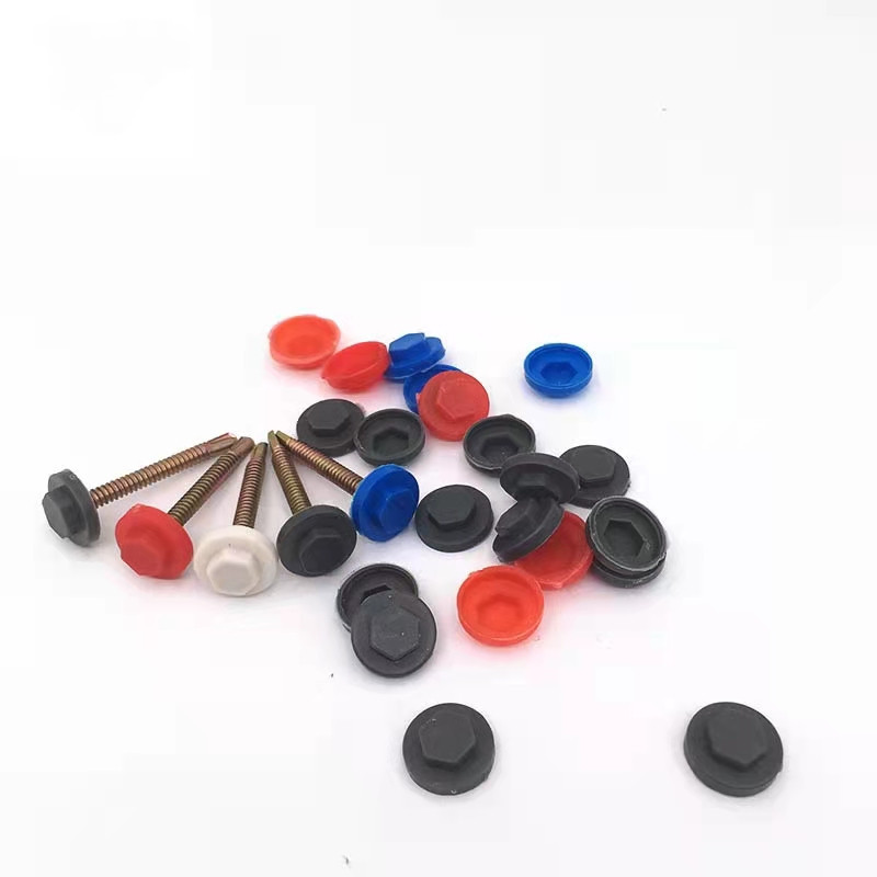 钻尾螺丝防水帽六角燕尾自攻钉彩钢树脂瓦钉塑料保护盖帽宽边