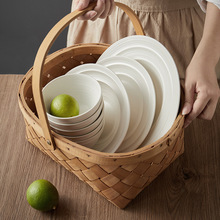 驼背雨奶奶碗碟盘自由搭配组合家用新款2024奶油风白色陶瓷餐具