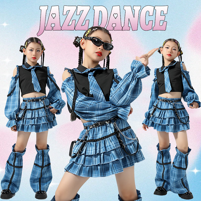jazz女团舞蹈服元旦儿童爵士舞服装女童表演练功服t台