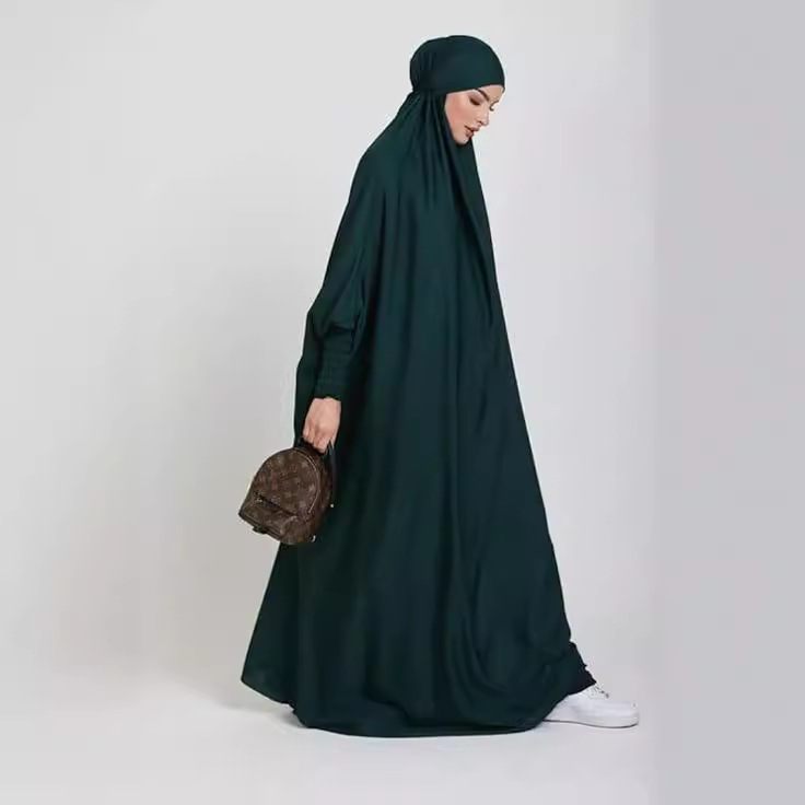 中东素色长袍连衣裙罩袍连头巾袍子 速卖通 欧美 祈祷服传统服装