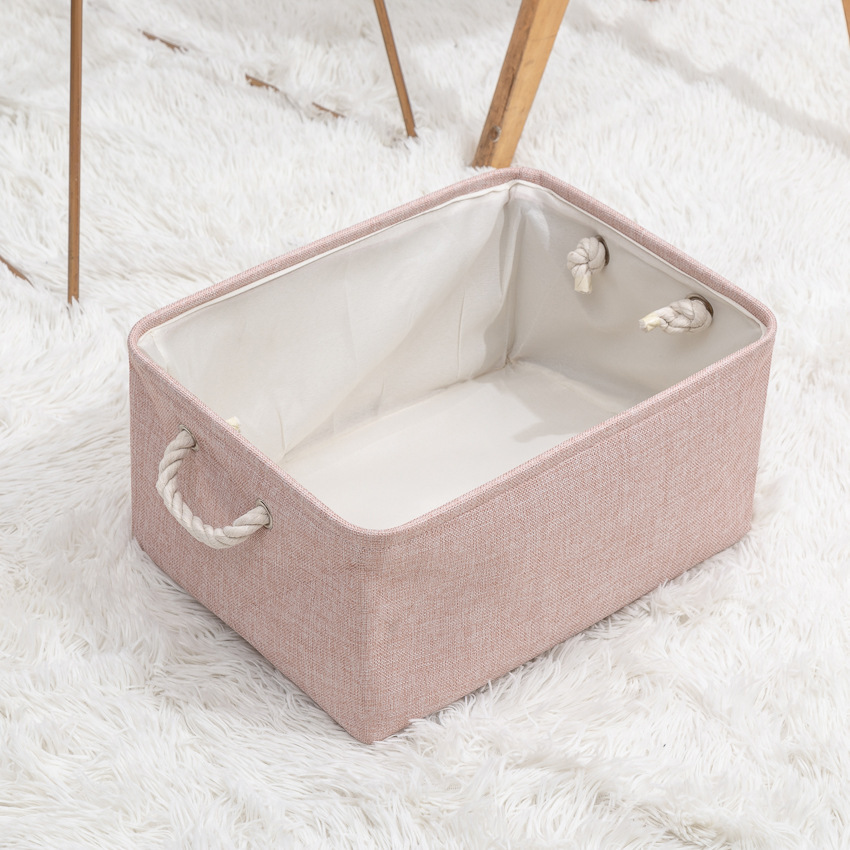 Linen Storage Basket Dustproof Foldable Clothes Storage Basket Wardrobe Finishing Box Sundries Storage Basket Drawstring Fabric Frame