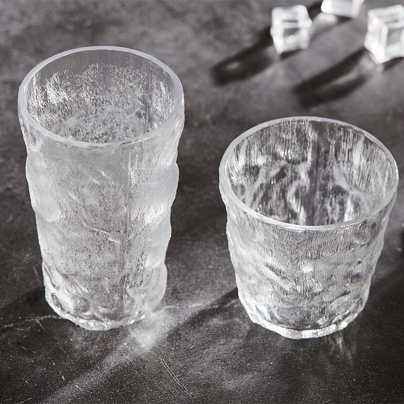 【批发】北欧新款冰川玻璃杯树纹果汁杯高颜值水杯牛奶杯创意酒杯