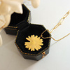 Korean Edition Trend Daisy Pull out Pendant Sweater Necklace Autumn and winter sweater chain Titanium Fade wholesale