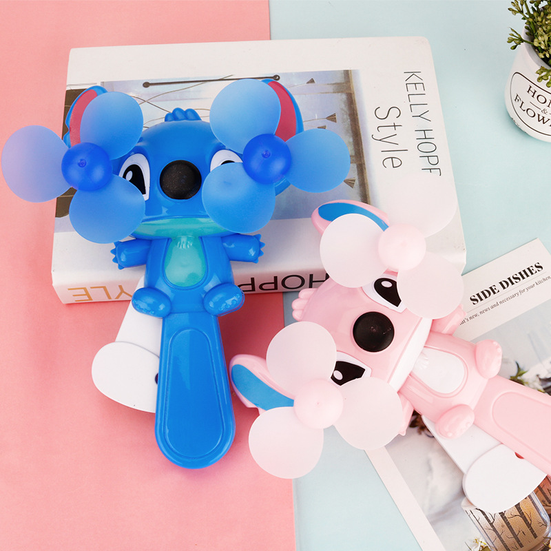 Creative Hand Pressure Double-Headed Blades Fan Children's Handheld Cartoon Mini Press Little Fan Factory Wholesale Children's Toys