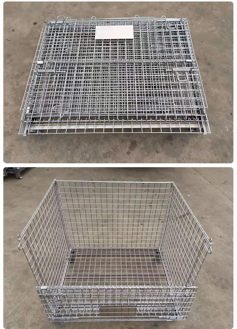 仓储笼折叠式储物笼网格箱铁框蝴蝶笼物流移动储存周转铁笼子批发