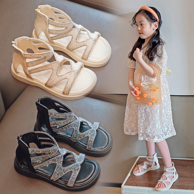 女童外穿拖鞋2022夏季新款公主时尚珍珠凉拖韩版小女孩洋气沙滩鞋
