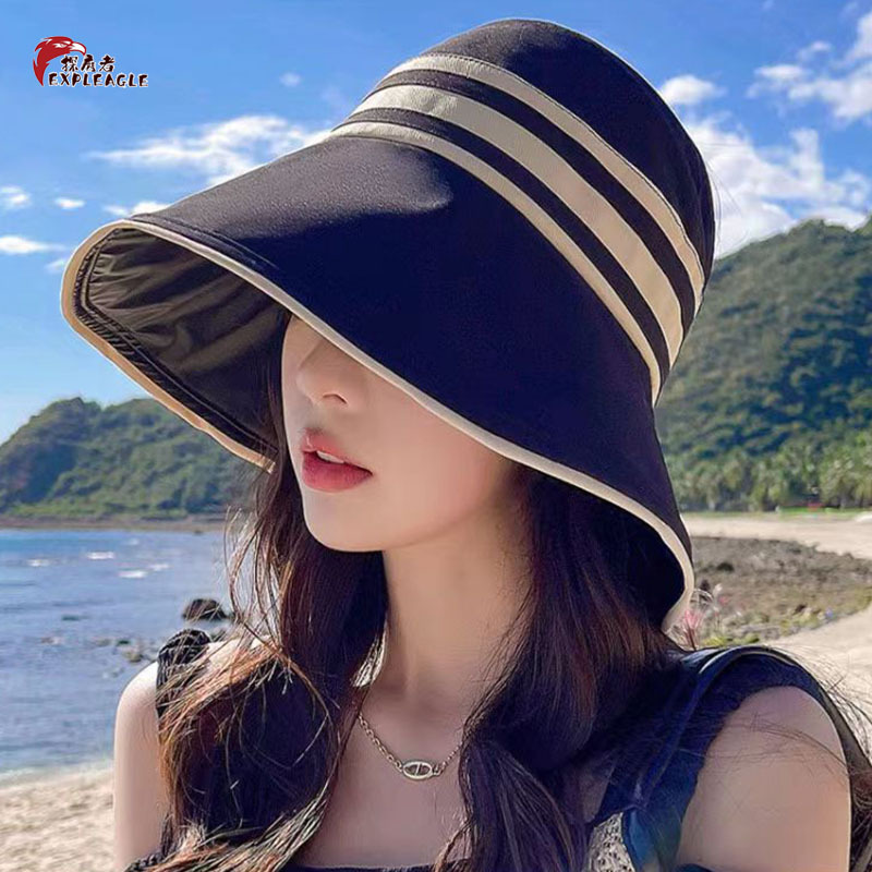 夏季新款防晒空顶帽子女防紫外线遮阳可折叠时尚通勤登山户外凉帽