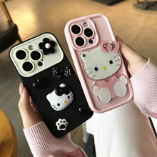 小众ins风立体kitty猫iPhone15/14ProMax手机壳13苹果12/11简约XS