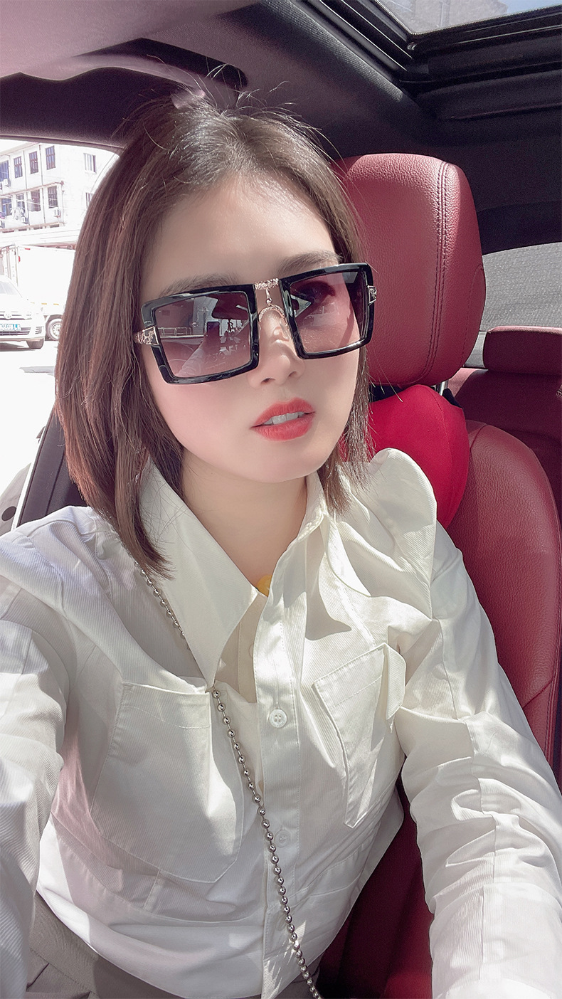 帕莎prsr女款太阳镜范冰冰同款方框大脸佩戴墨镜女款太阳眼镜6850