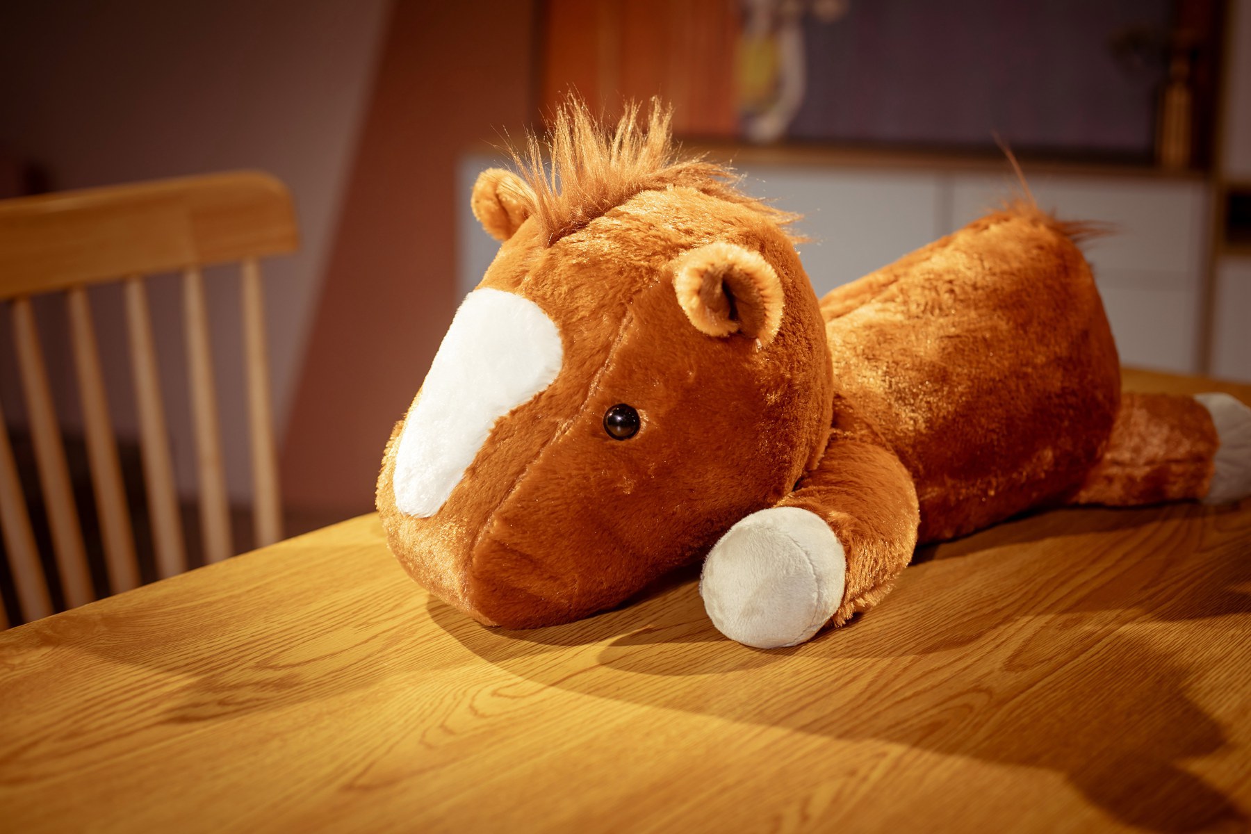 毛茸茸小白马汗血棕马公仔抱枕欧美新品款毛绒玩具偶跨境外贸厂家