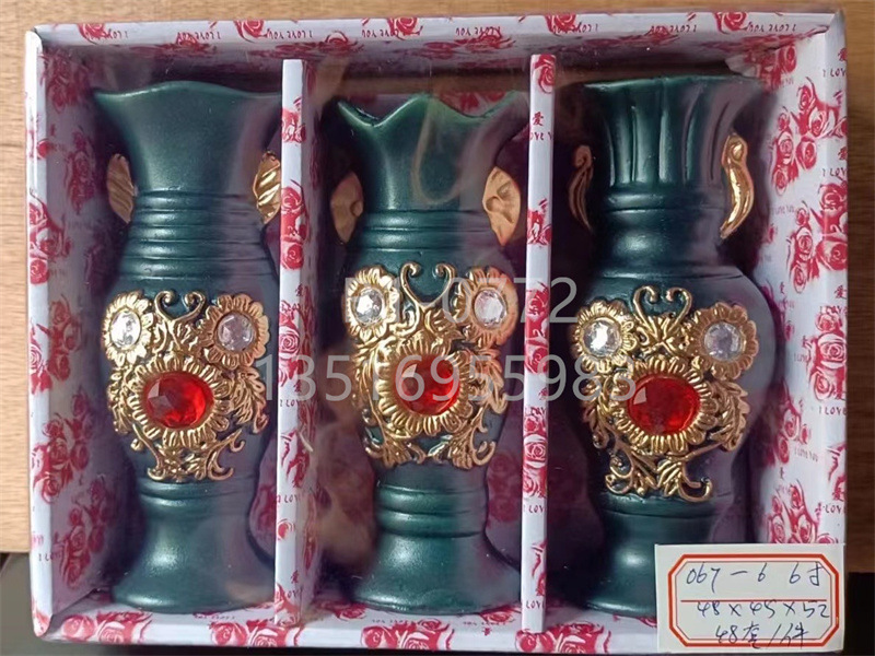 6-Inch High Ceramic Handmade Retro Fashion European Style Creative Vase Home Ornament Table Decoration Flower Ware