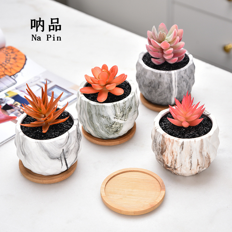 呐品 外贸出口陶瓷多肉花盆市场批发 水转印菠萝盆四色可选-阿里巴巴