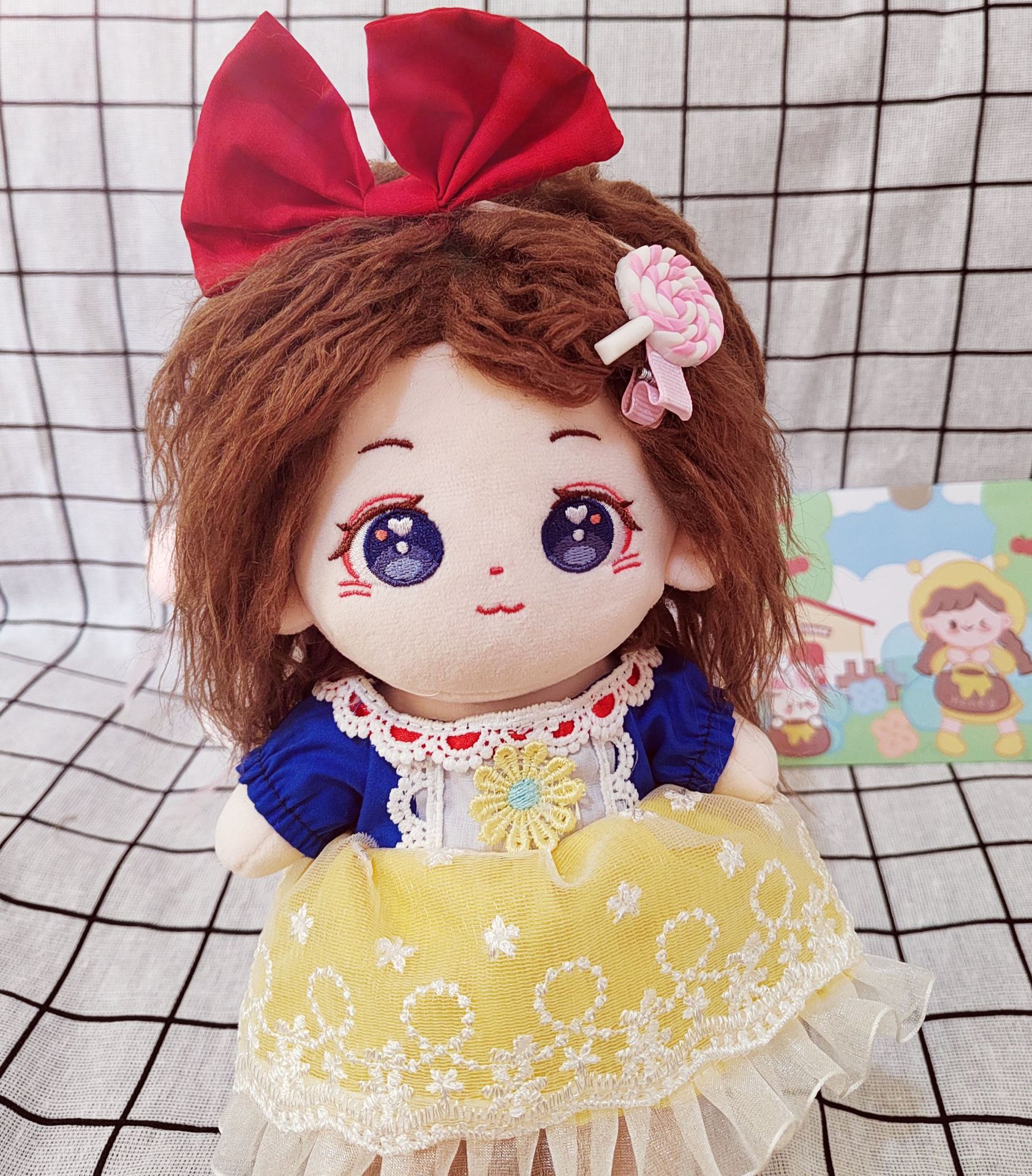 20cm娃衣明星玩偶衣服无属性棉花娃娃裙子花朵白雪裙套装