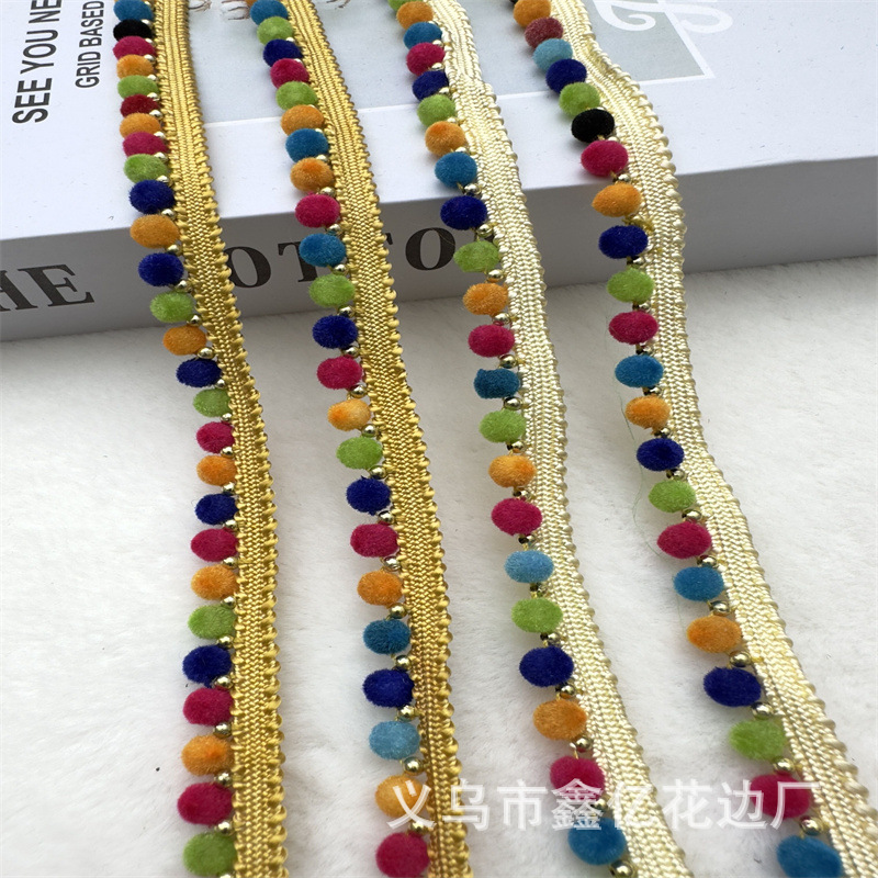 factory-Produced Ethnic Style Color Handmade Velvet Beads Bag Hat Clothing Accessories Home Decoration Accessories