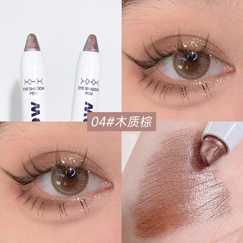 Cross-Border Live Broadcast Kakashow Highlight Eyeshadow Eye Shadow Pen Lazy Eye Makeup Pearlescent Thin and Glittering Eye Shadow Pen Brightening and Repairing