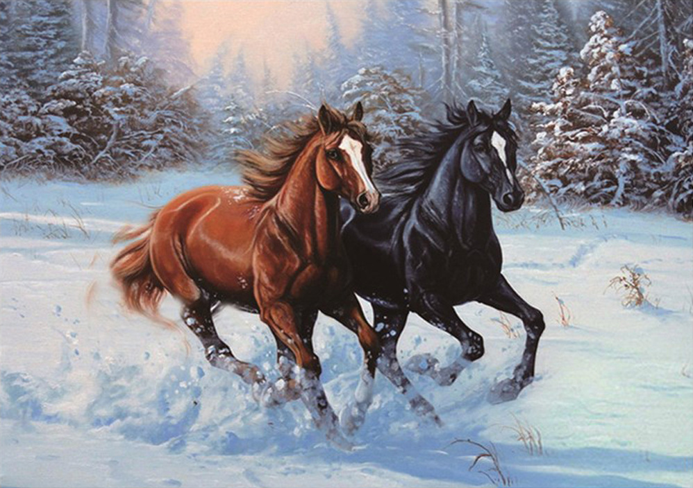 新款5d钻石画魔方钻花丛中的狐狸十字钻石绣客厅装饰画厂家批发-报价