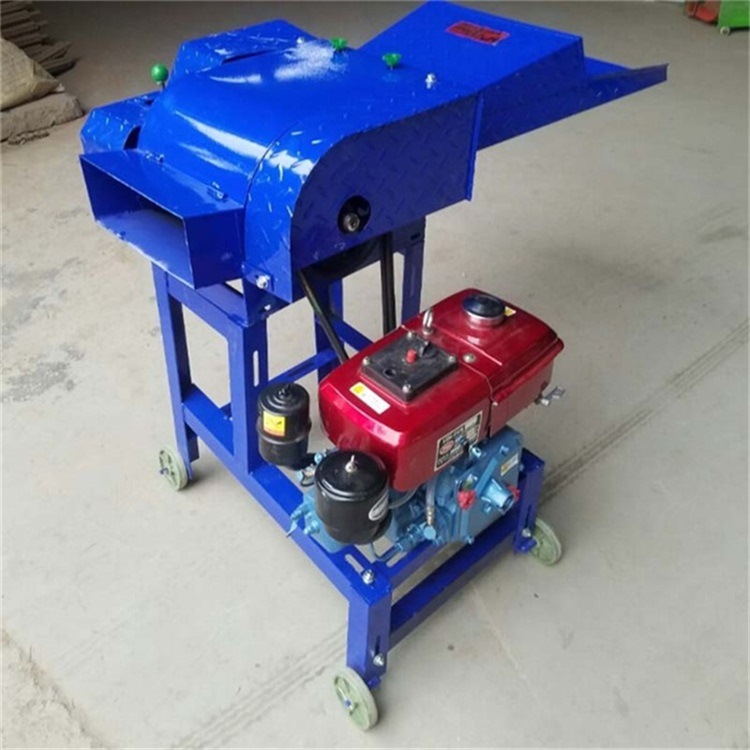 聚仁铡草机 12马力柴油机带动铡草机 秸秆铡草粉碎机