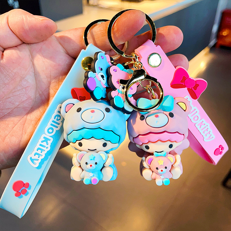 Sanrio Cartoon Bear Creative Pacha Dog Coolomi Three-Dimensional Doll Car Keychain Pendant Ornaments Wholesale