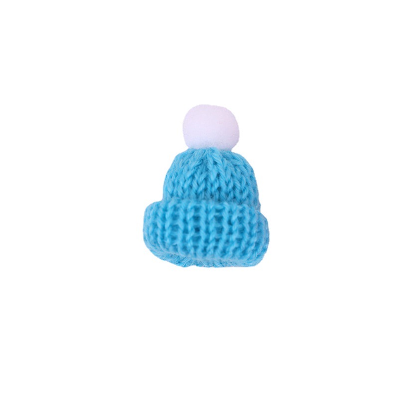 Cross-Border Spot Korean Wool Knitted Mini Hat DIY Christmas Handmade Finish Wool Ball Knitted Small Hat