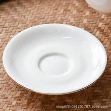 羊脂玉白瓷花瓣杯垫品茗杯隔热杯托茶垫陶瓷茶具茶道