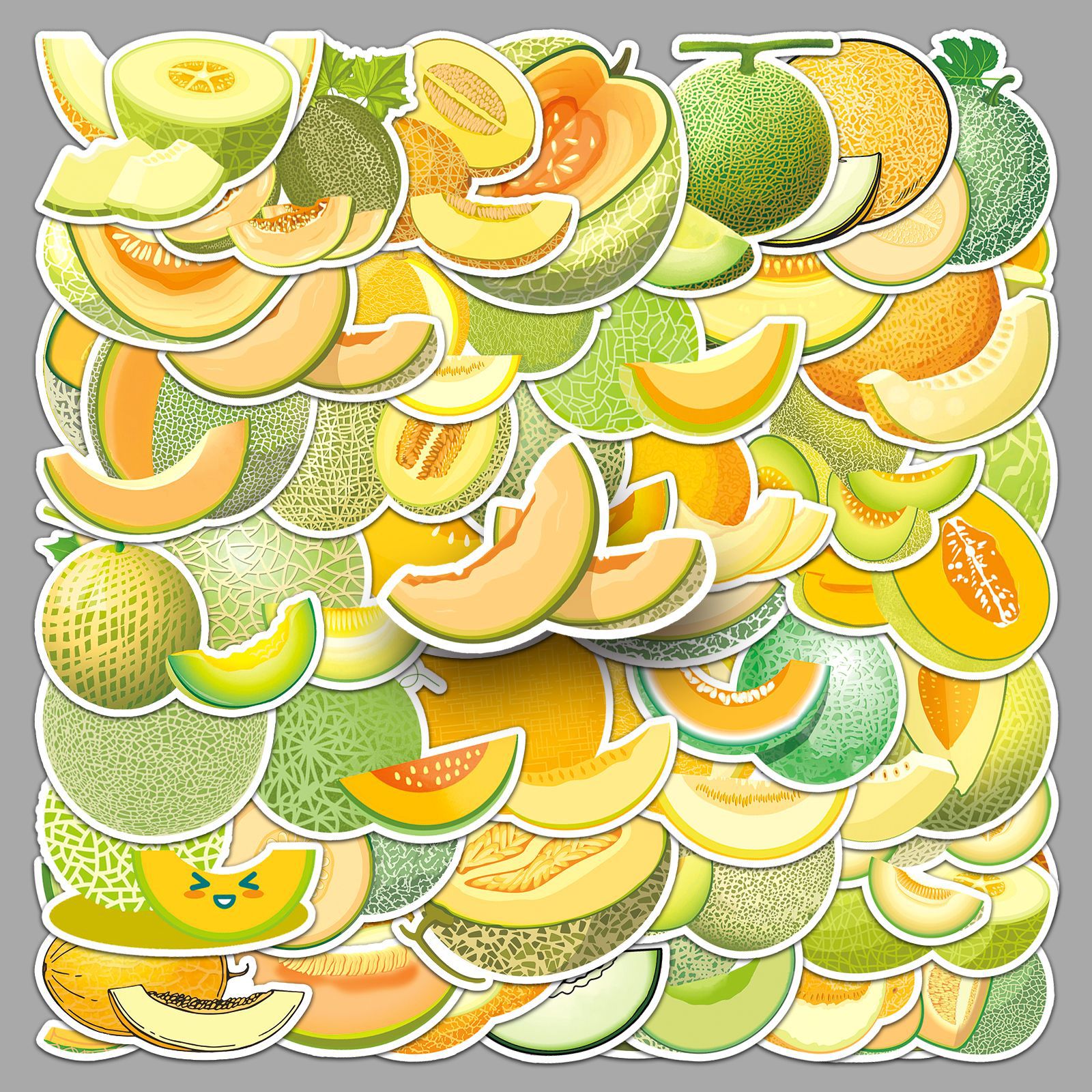 51张哈密瓜个性跨境卡通水果儿童咕卡创意装饰水杯行李箱涂鸦贴纸