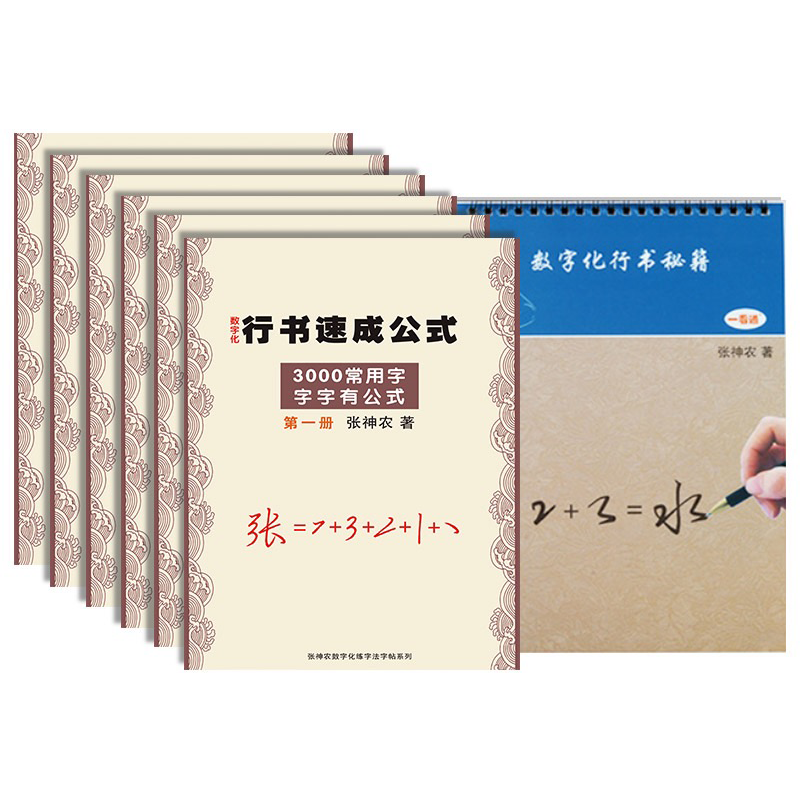 志飞习字数字化行书密码魔方百家姓笔画练字法速成公式成人凹槽贴