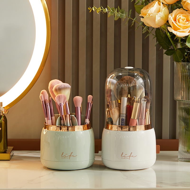 Self-Designed Affordable Luxury Style Makeup Brush Storage Bucket Dustproof Lipstick Eyebrow Pencil Cosmetics Storage Box Revolving Brush Tube