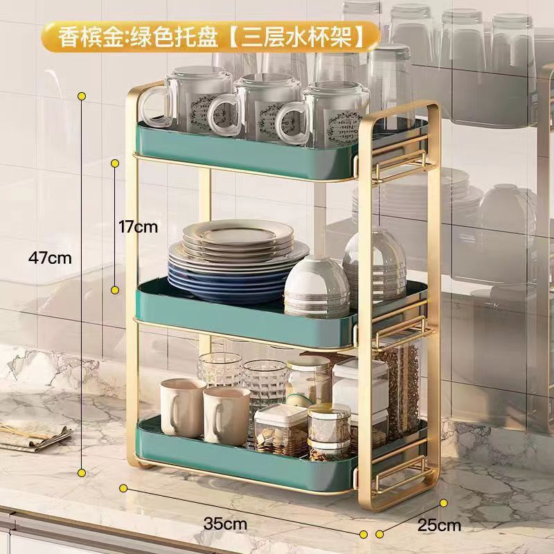 Draining Rack Storage Rack Water Cup Tea Cup Set Glass Cup Storage Rack Desktop Multi-Layer Tray New Homehold