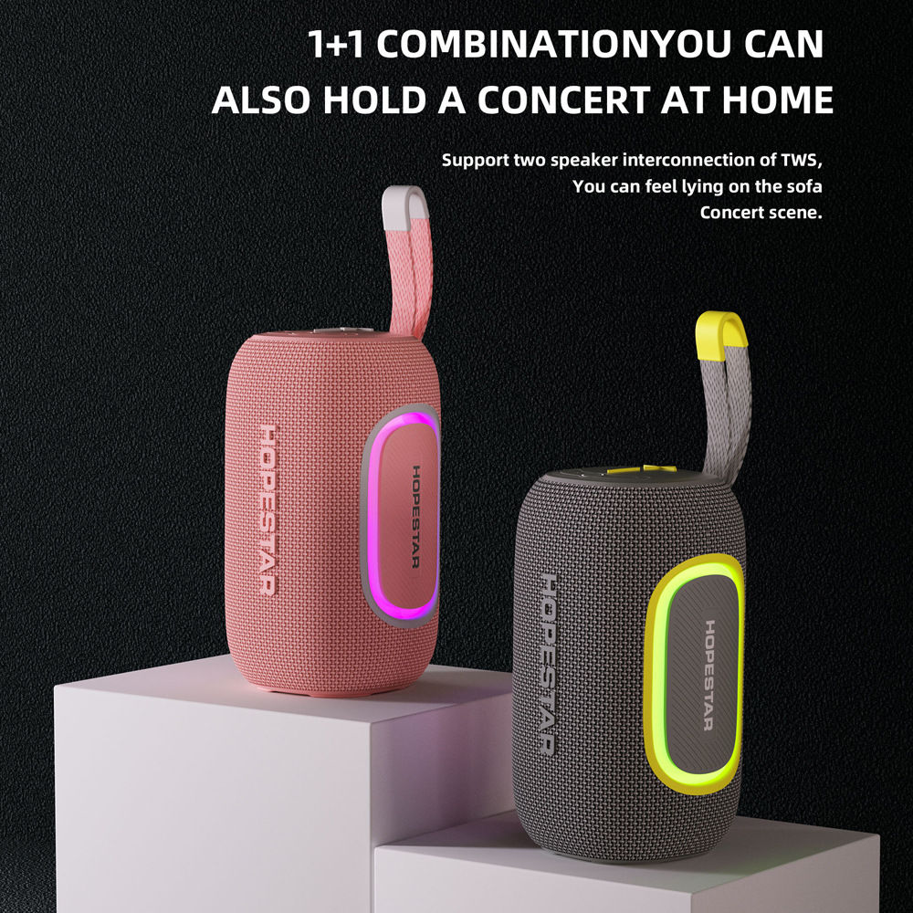 hopestar p65户外便携式无线蓝牙音箱防水双喇叭低音炮插卡收音机