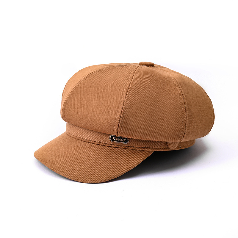 新款春夏季女士八角帽时尚棒球帽画家帽英伦风时装帽小香风帽子爆