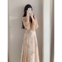 新中式轻国风禅意吊带连衣裙女夏季气质高级感法式温柔绝美长裙子