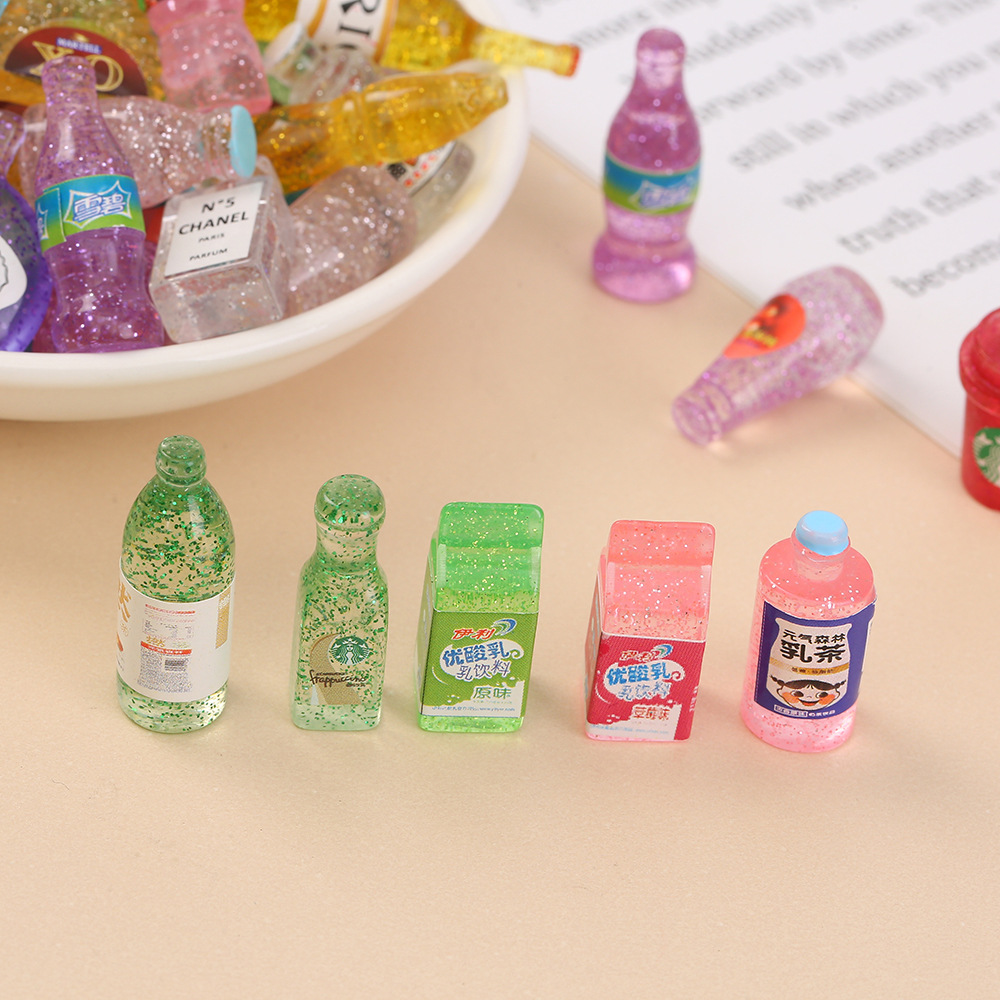 细闪diy迷你小瓶子 创意酒瓶树脂配件饰品diy材料微景观场景布置