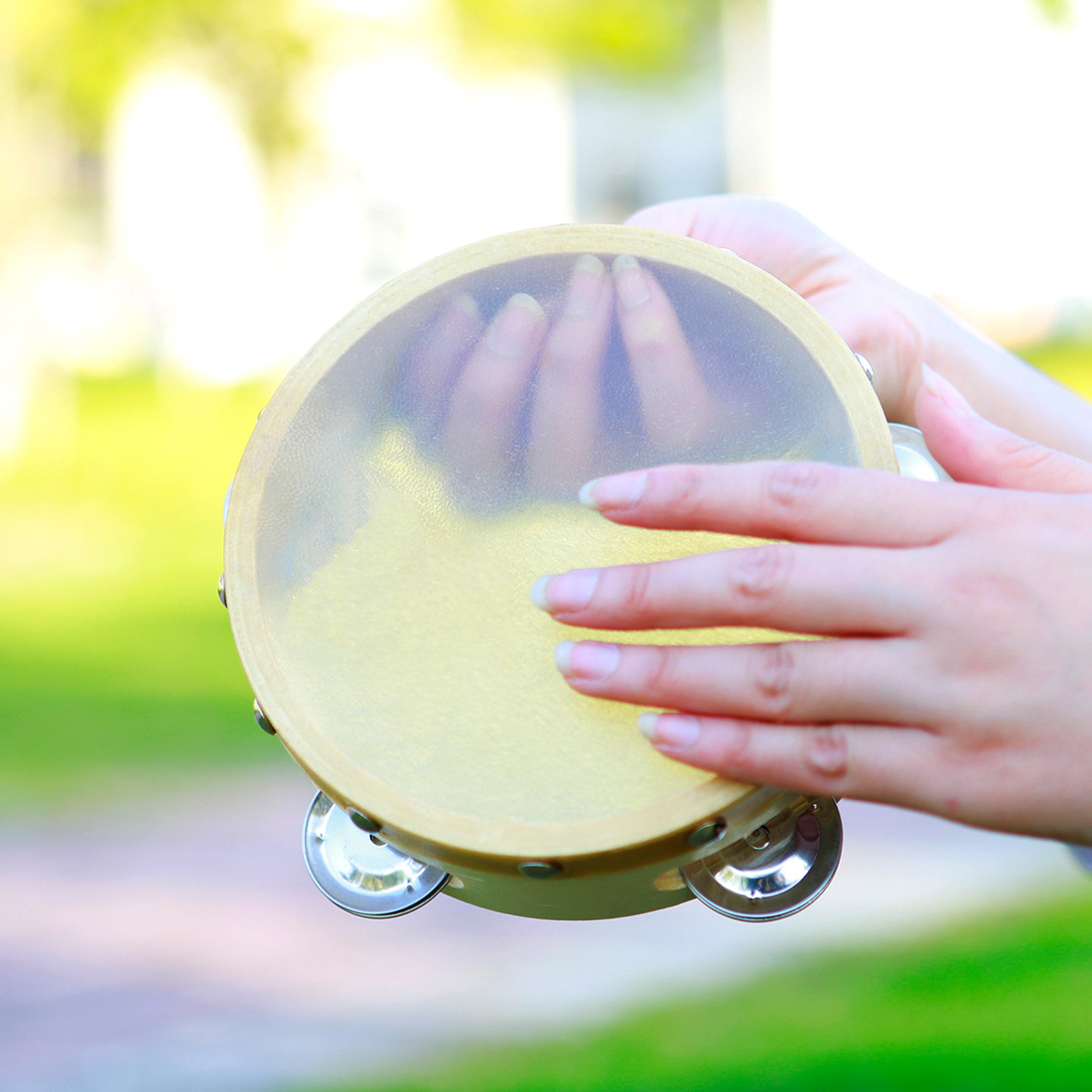 奥尔夫儿童打击乐器钉牛皮铃鼓(6寸 8寸 10寸)舞蹈手拍鼓手鼓