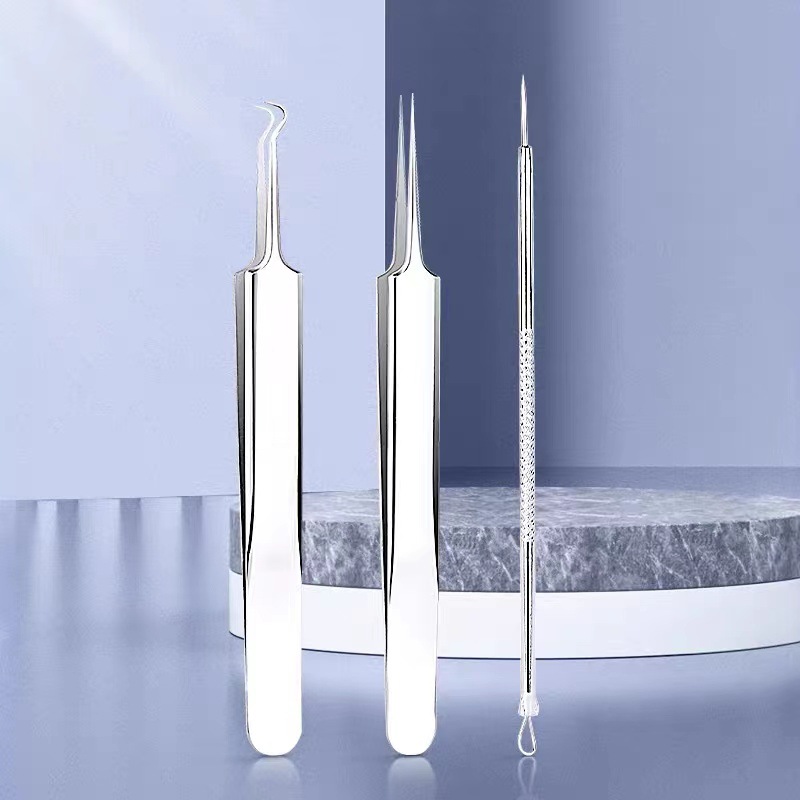 粉刺针套装细胞夹去黑头夹子镊子挑挤痘痘清洁刮闭口排针祛痘工具