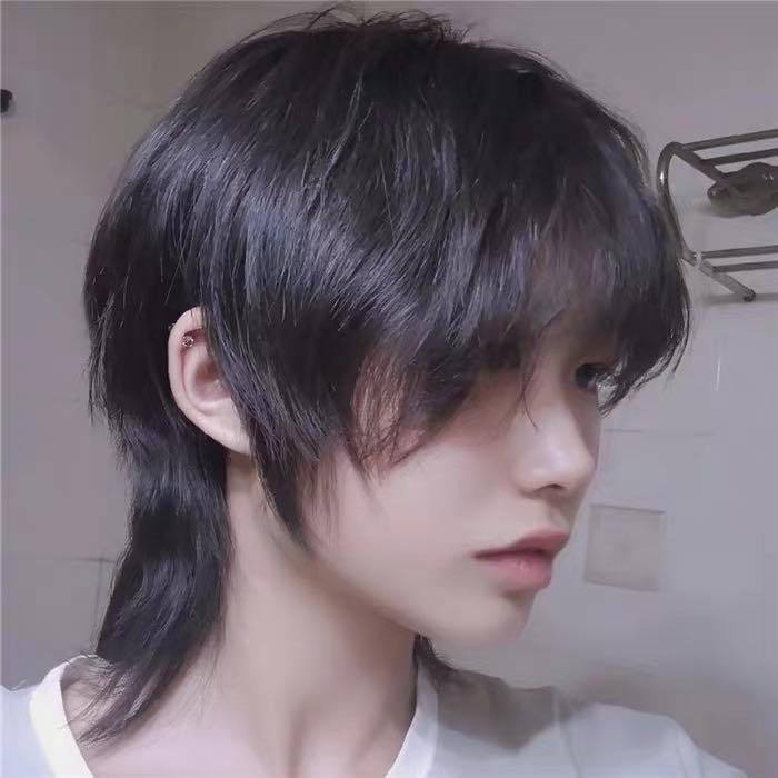 假发男短发韩版帅气日系超a短款缁鱼头男女生日常自然武士头发型