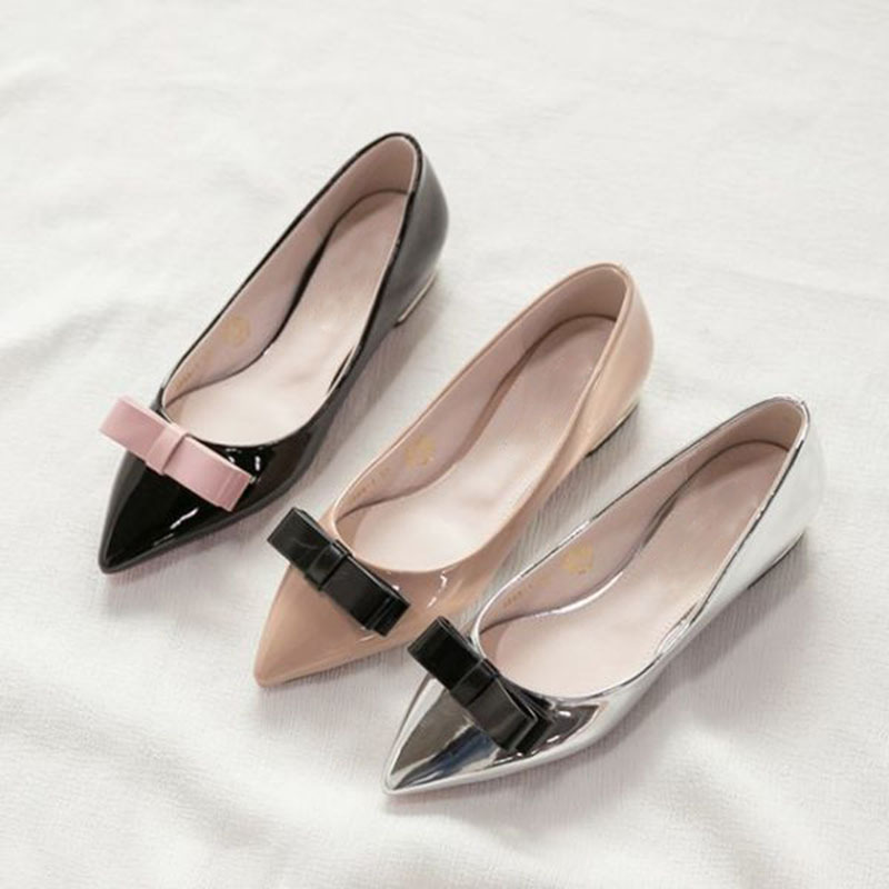 2022春秋季新款银色浅口单鞋软底平底鞋女尖头芭蕾舞豆豆鞋瓢鞋女