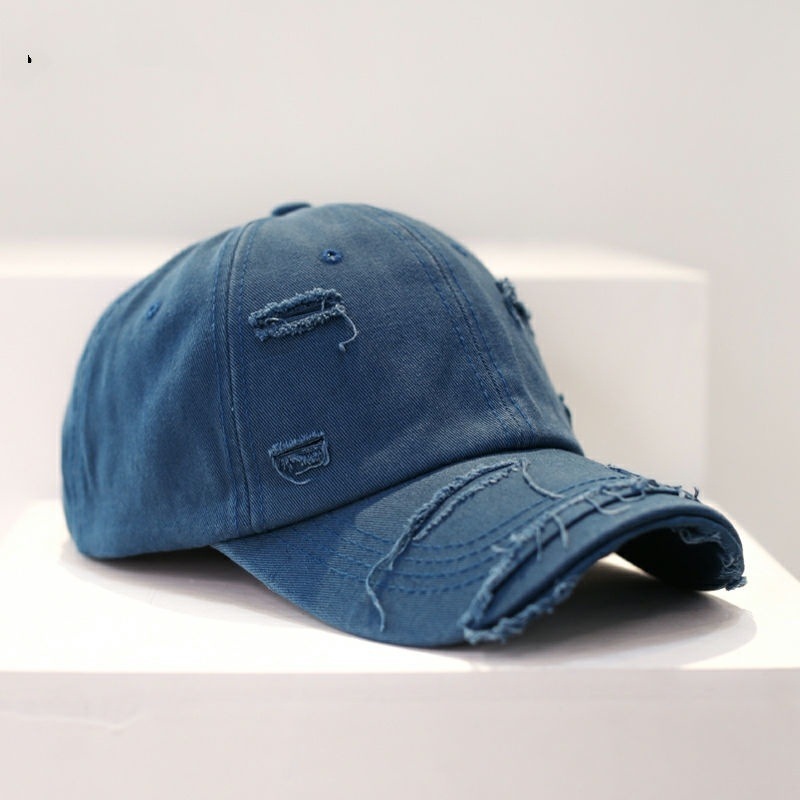 New Ripped Hole Baseball Hat Men's Distressed Sun Hat Casual Sun-Proof Sun-Proof Peaked Cap Women's Hip-Hop Fashionable Brand